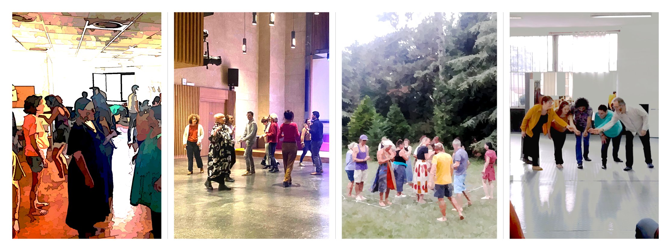 montage photos d'ateliers d'improvisation vocale pour du team building